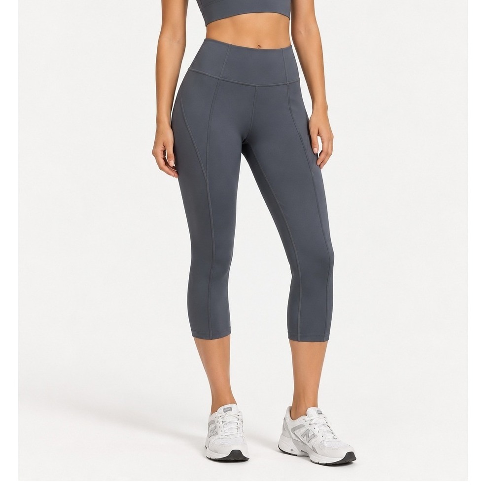 Girlfriend Collective Women's XS Moon Gray Cropped Leggings Studio Activewear